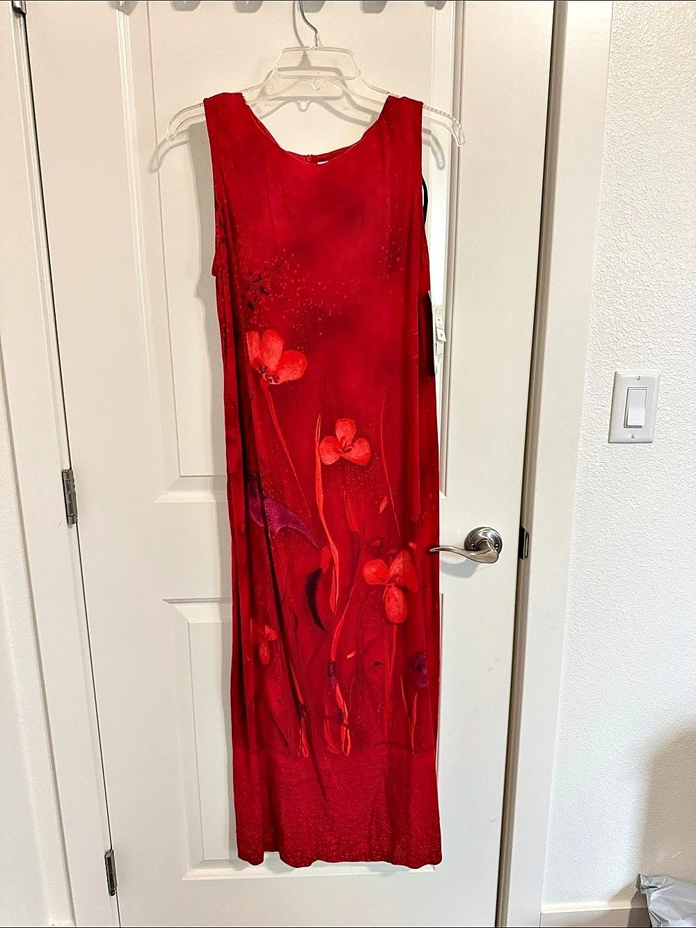R.J. Collection Floral Maxi Dress in Red Size 12P NWT